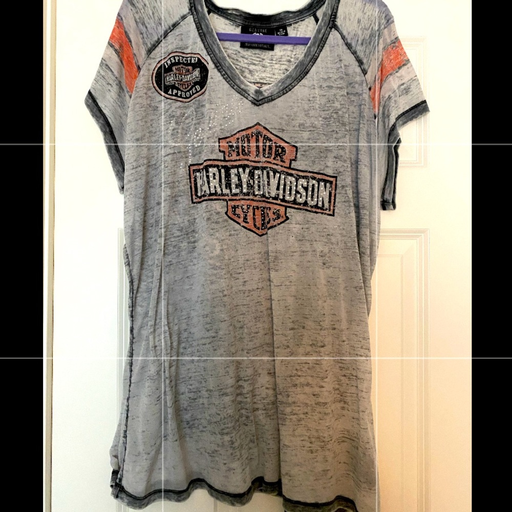 Harley Davidson see through v neck shirt